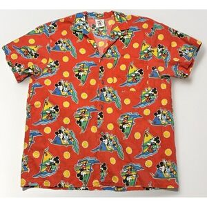 Mens Vintage Mickey & Co By JG Hook All Over Print Mickey Mouse Windsurfing Larg